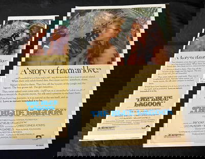Brooke Shields Blue Lagoon One Sheet +: original move poster and insert. All items are sold as is. Please look at pictures carefully to determine what you believe are the condition of each lot. By choosing which card to use to register to