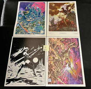 Group of Fantasy Prints: All items are sold as is. Please look at pictures carefully to determine what you believe are the condition of each lot. By choosing which card to use to register to bid, you authorize us to use the