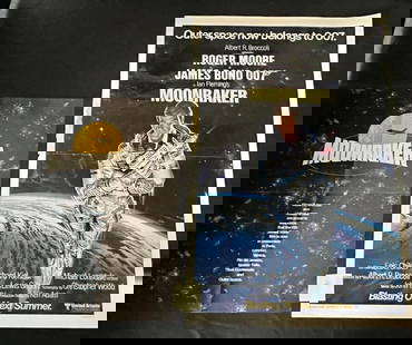 Moonraker James Bond Adv. One Sheet: Advance One Sheet Movie Poster All items are sold as is. Please look at pictures carefully to determine what you believe are the condition of each lot. By choosing which card to use to register to