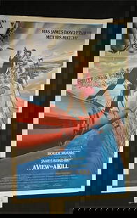 James Bond A View to A Kill One Sheet Movie Poster: All items are sold as is. Please look at pictures carefully to determine what you believe are the condition of each lot. By choosing which card to use to register to bid, you authorize us to use the