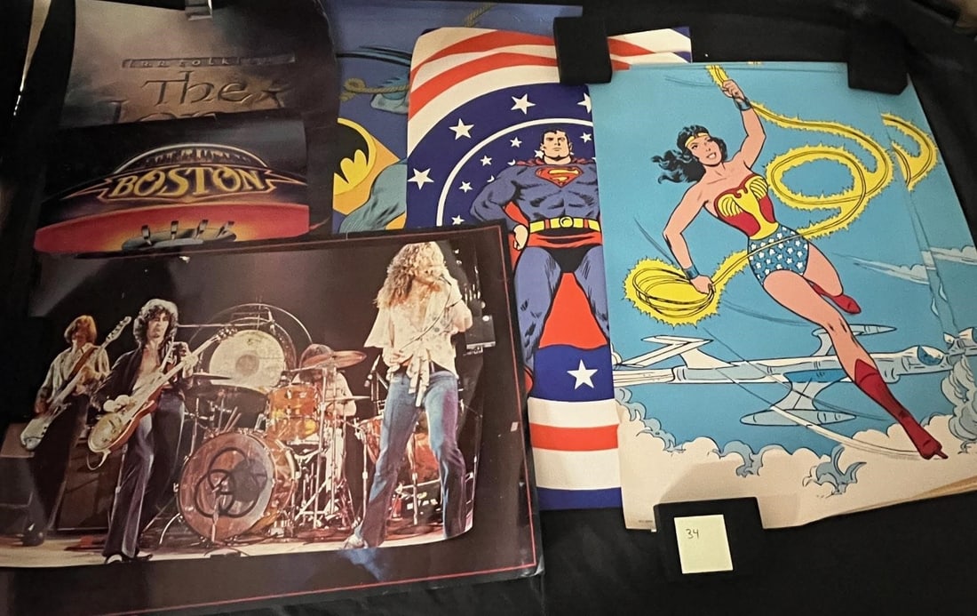 Vintage Rock & Comic Posters w/ Led Zepplin (1 of 1)
