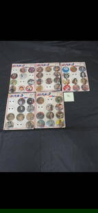 1970's Pop Culture Buttons Frazetta, Farrah +: A large group of buttons from the mid-1970's on their original sales cardboard sheet. These buttons feature Frazetta art, Charlie's Angels, Lynda Carter, Plus! All items are sold as is. Please look at