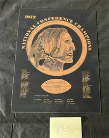 1972 Conf. Champions Plaque Washington Redskins