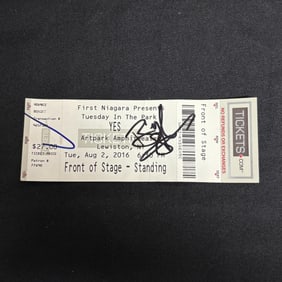 Yes Rock Band Signed Concert Ticket, NO COA