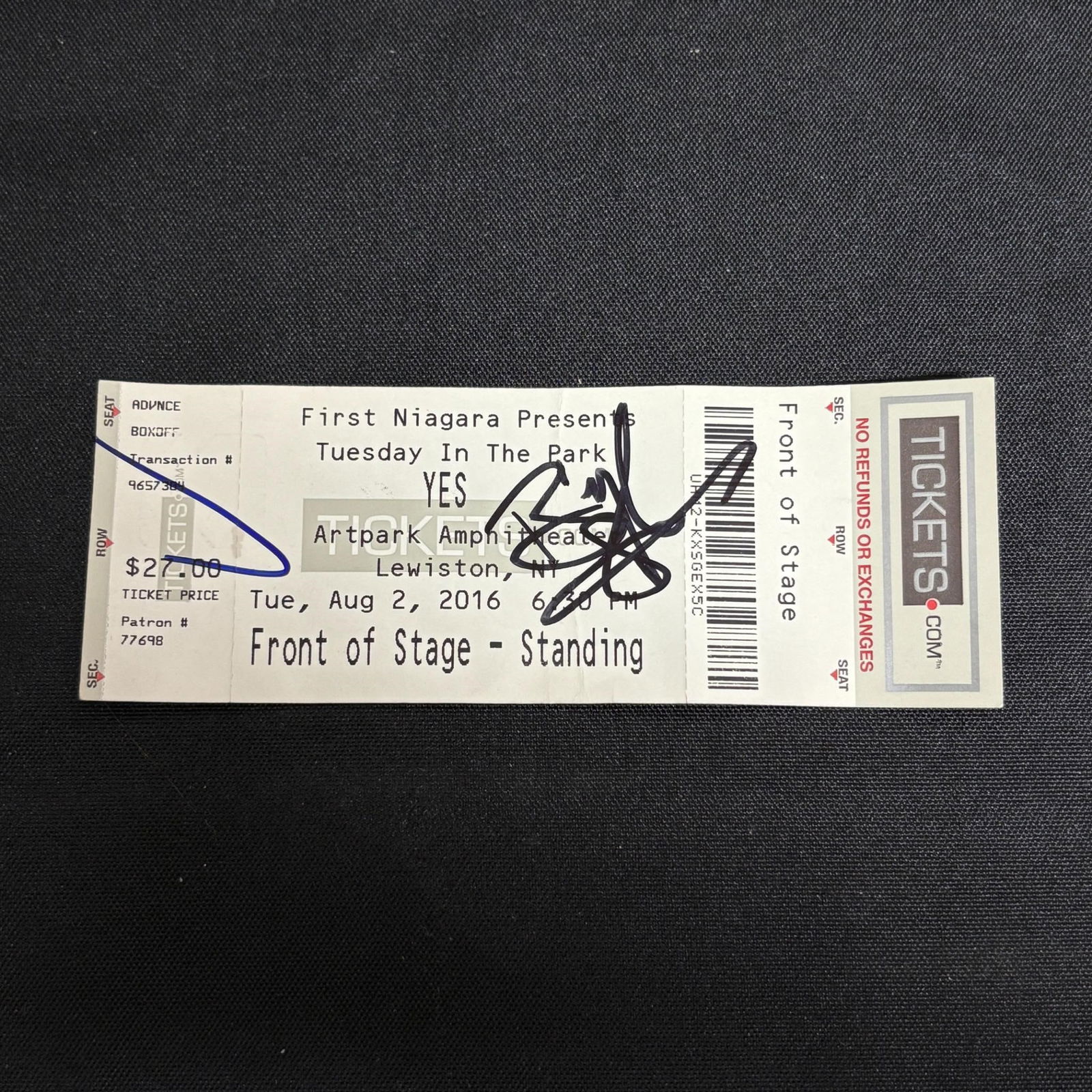 Yes Rock Band Signed Concert Ticket, NO COA (1 of 2)