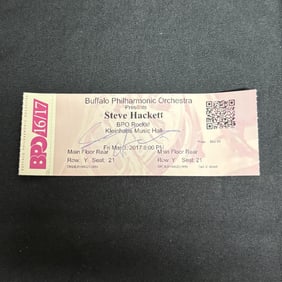 Steve Hackett Signed Concert Ticket no COA