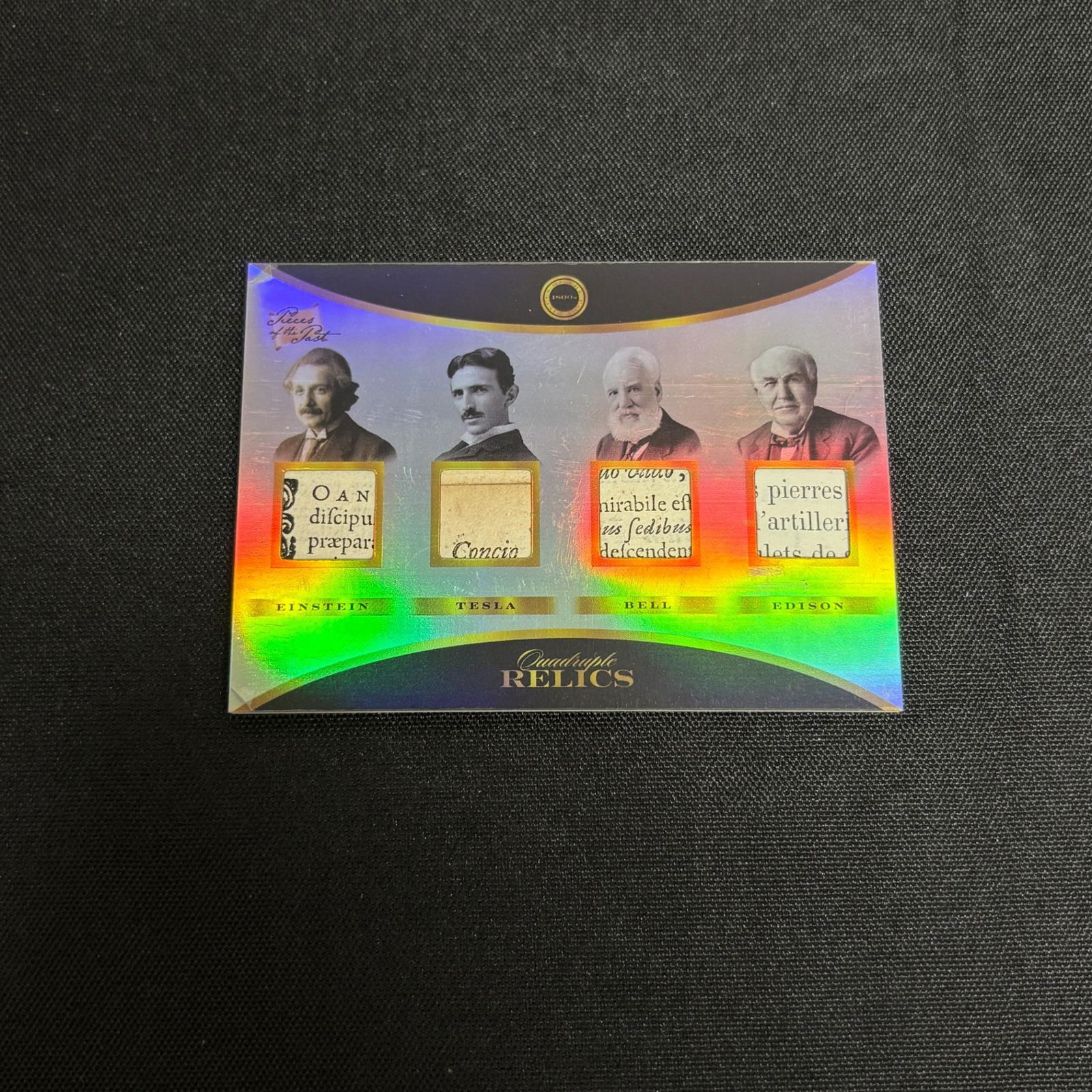 Einstein, Tesla, Bell, Edison Quad Relic Card (1 of 2)