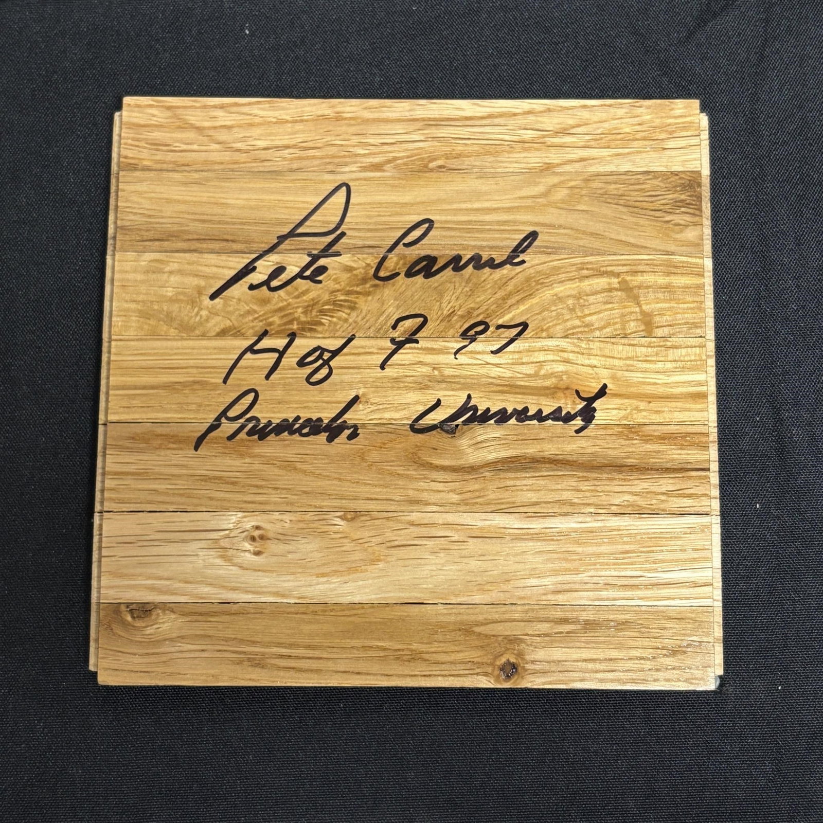 Pete Carroll Signed Basketball Flooring: All items are sold as is. Please look at pictures carefully to determine what you believe are the condition of each lot. By choosing which card to use to register to bid, you authorize us to use the c