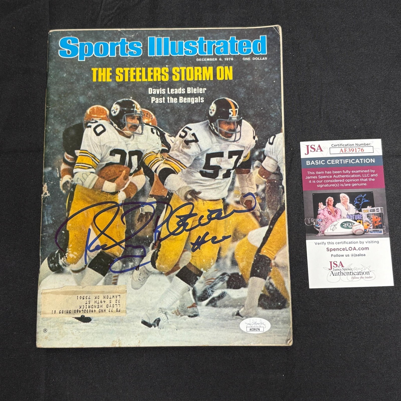 Rocky Bleier Signed Sports Ill Magazine, JSA COA: Rocky Bleier Signed Sports Illustrated Magazine, JSA COA. American Football Player for the Pittsburg Steelers. Played in Four Super Bowl Championships. All items are sold as is. Please look at picture