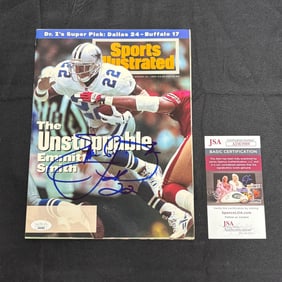 Emmitt Smith Signed Sports Illustrated, JSA COA