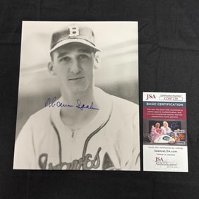 Warren Spahn Signed Photo, JSA COA