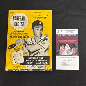 Eddie Matthews Signed Book, JSA COA