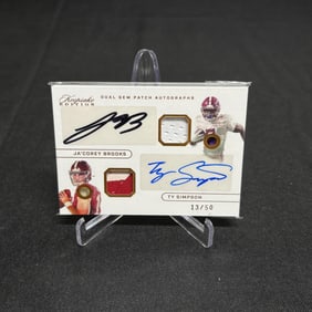 Brooks, Simpson, Dual Gem Patch Auto Card #/50