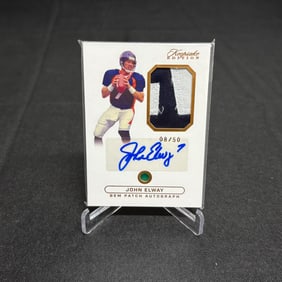 John Elway Gem Patch Auto Card #/50