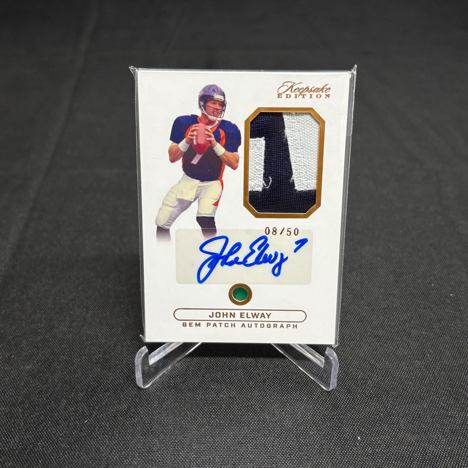 John Elway Gem Patch Auto Card #/50 (1 of 2)