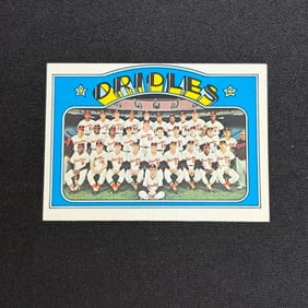 1972 Topps Orioles Team Baseball Card