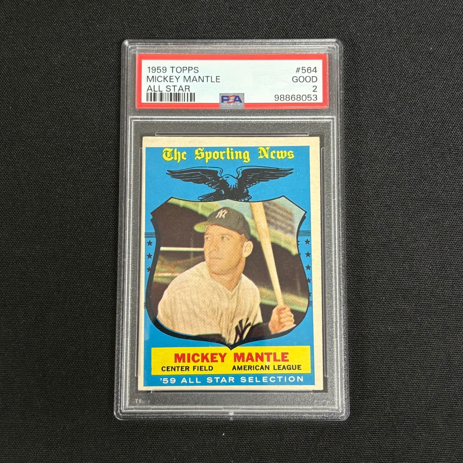 PSA 2 Mickey Mantle 1959 Topps All Star (1 of 2)