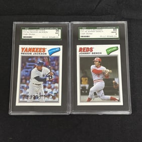 SGC 9 Reggie Jackson, SGC 8 Johnny Bench Cards
