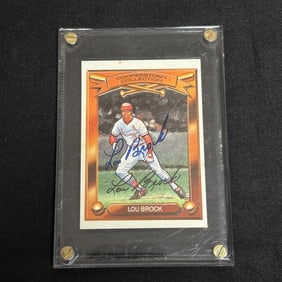 Lou Brock Signed Baseball Card