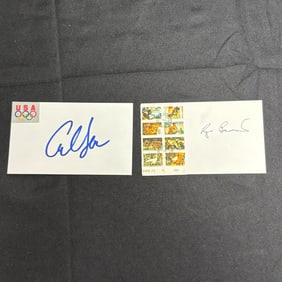 Carl Lewis and Roger Bannister Signatures