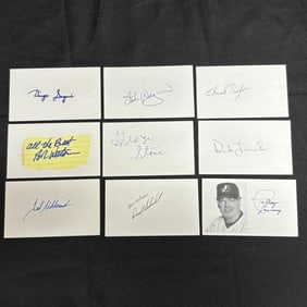 signed Baseball Player Index Cards
