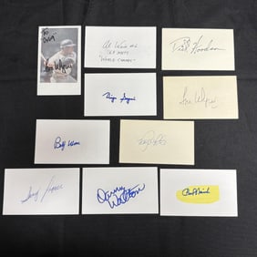 Signed Baseball Player Index Cards