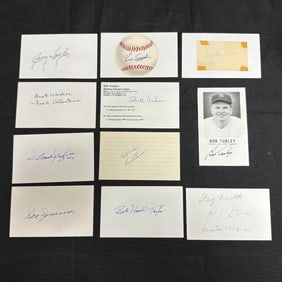 Group of Baseball MLB Players Signed Index Cards