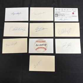 Group of MLB Baseball Player Signed Index Cards