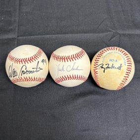 Fontenot, Jack Clark, Chromartie Sig Baseballs