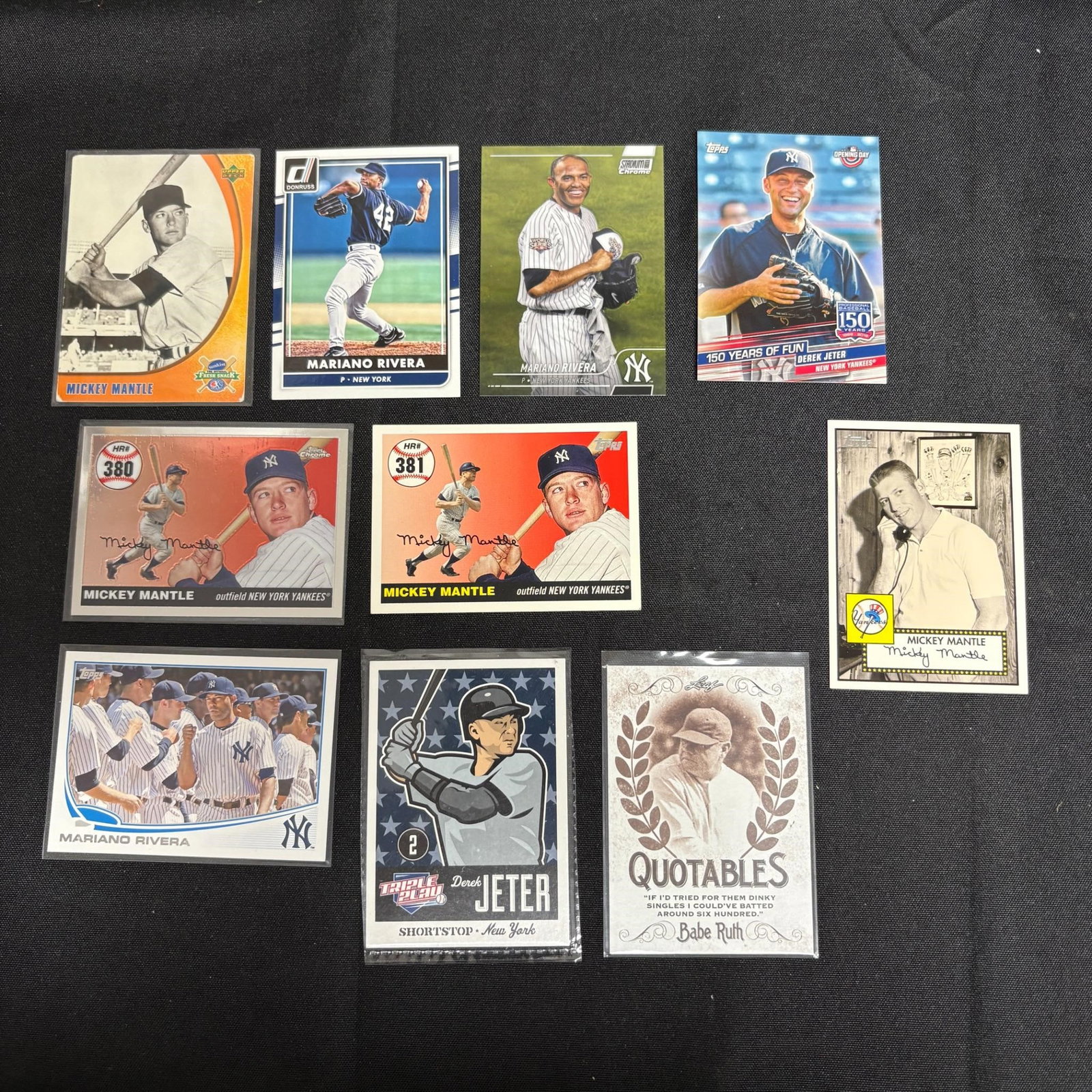 Yankees HOF Baseball Cards, Ruth, Mantle +: All items are sold as is. Please look at pictures carefully to determine what you believe are the condition of each lot. By choosing which card to use to register to bid, you authorize us to use the c
