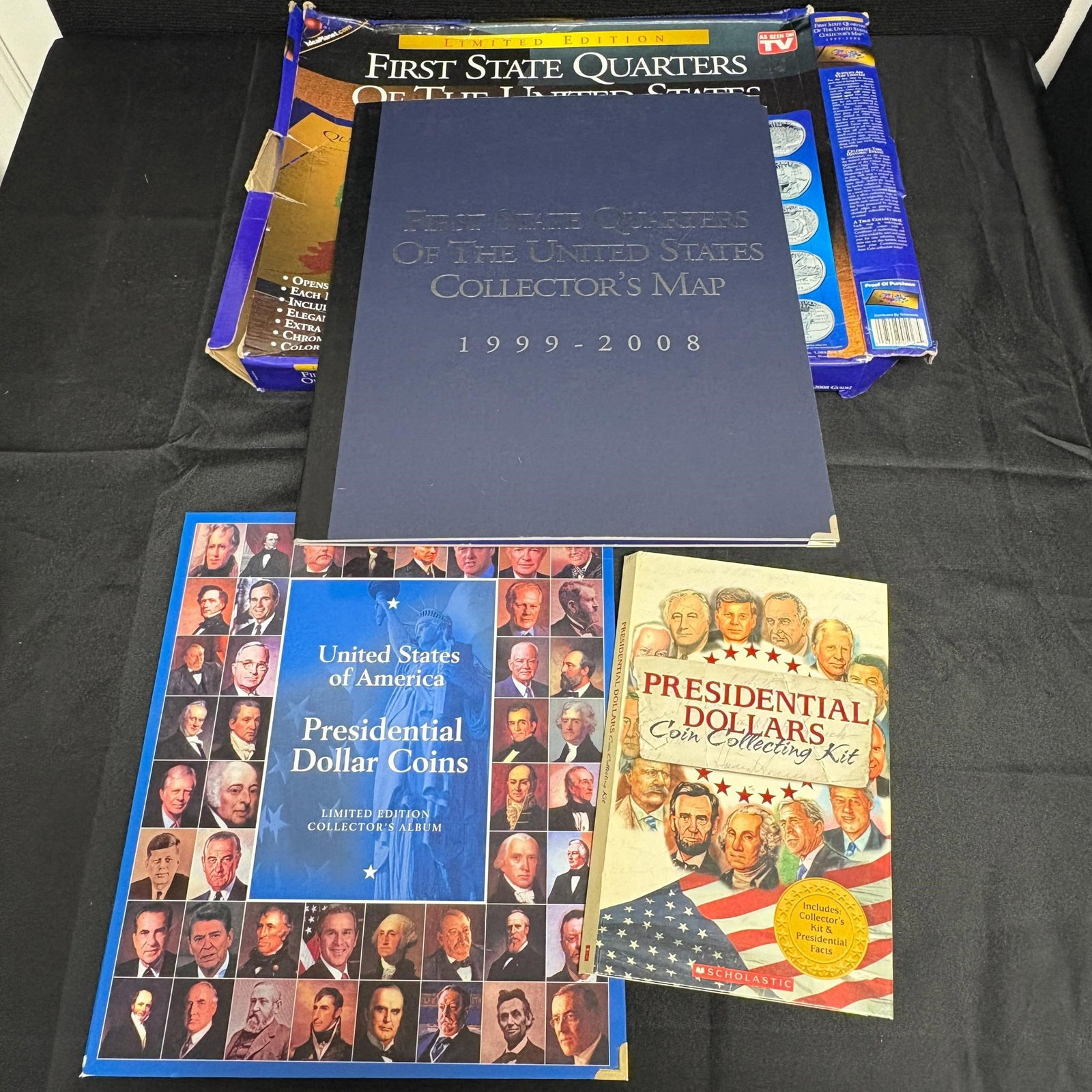 Coin collector kits (No Coins): All items are sold as is. Please look at pictures carefully to determine what you believe are the condition of each lot. By choosing which card to use to register to bid, you authorize us to use the c