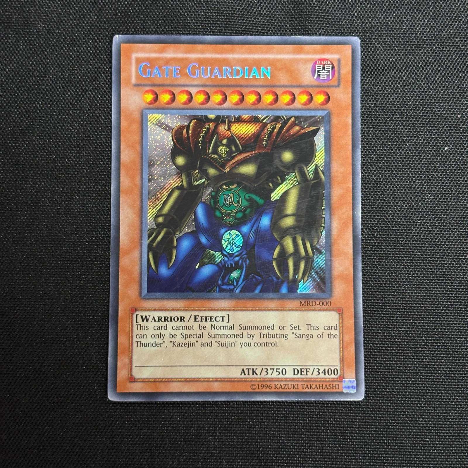 Gate Guardian MRD-000 Yu-Gi-Oh Card: All items are sold as is. Please look at pictures carefully to determine what you believe are the condition of each lot. By choosing which card to use to register to bid, you authorize us to use the c