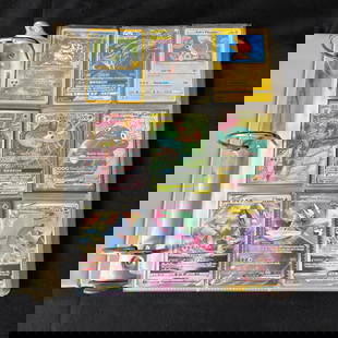 Modern Pokemon Card Binder, IR, Gold, +: Nice modern Pokemon Card Binder, Includes Promos, GX, EX Illustration Rares, Art Rares, Pokemon League Stamped Cards and more. All Hits are photographed, remainder of the binder is holos, rev holos, a