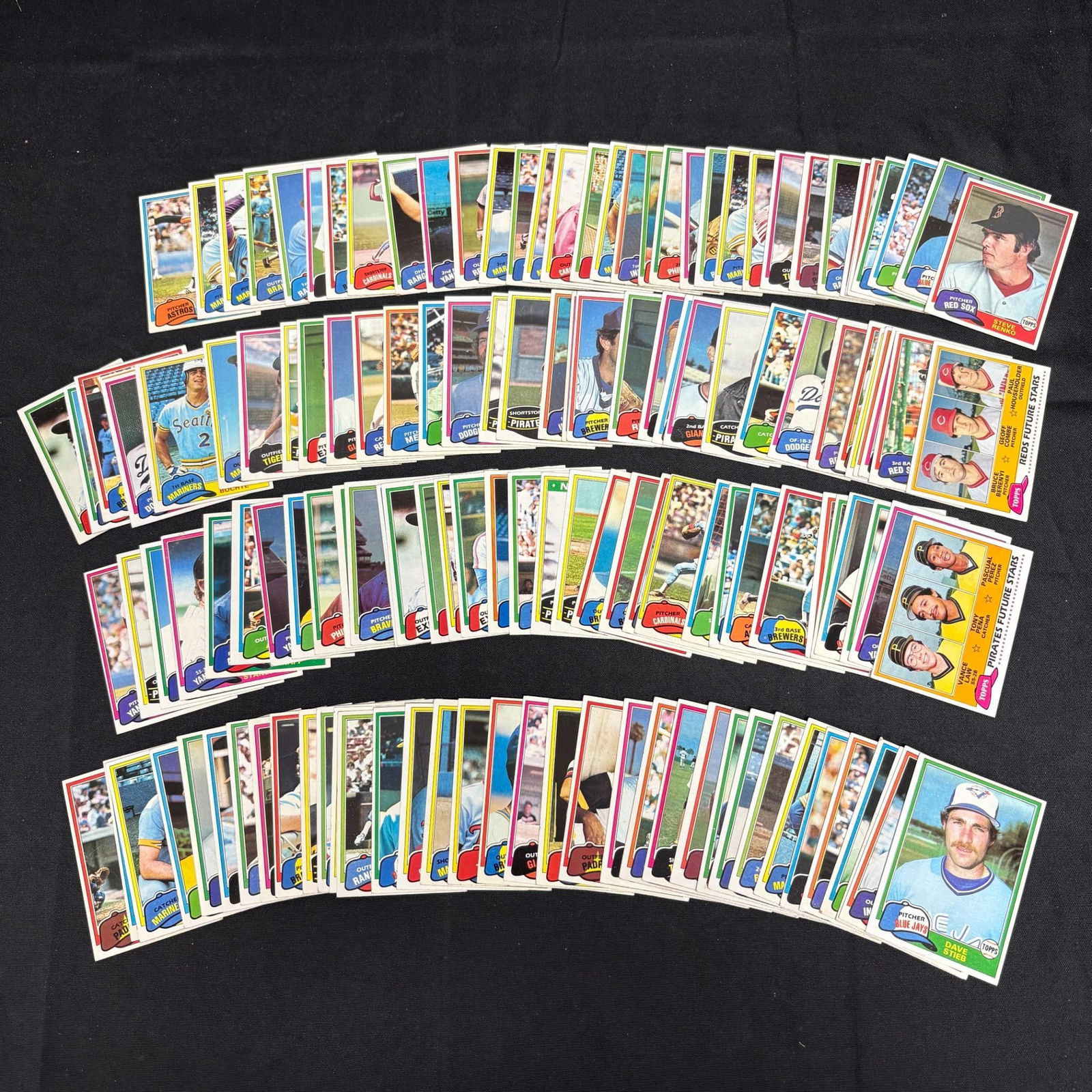 Large lot of 1981 Topps Baseball Cards, Stieb (1 of 2)