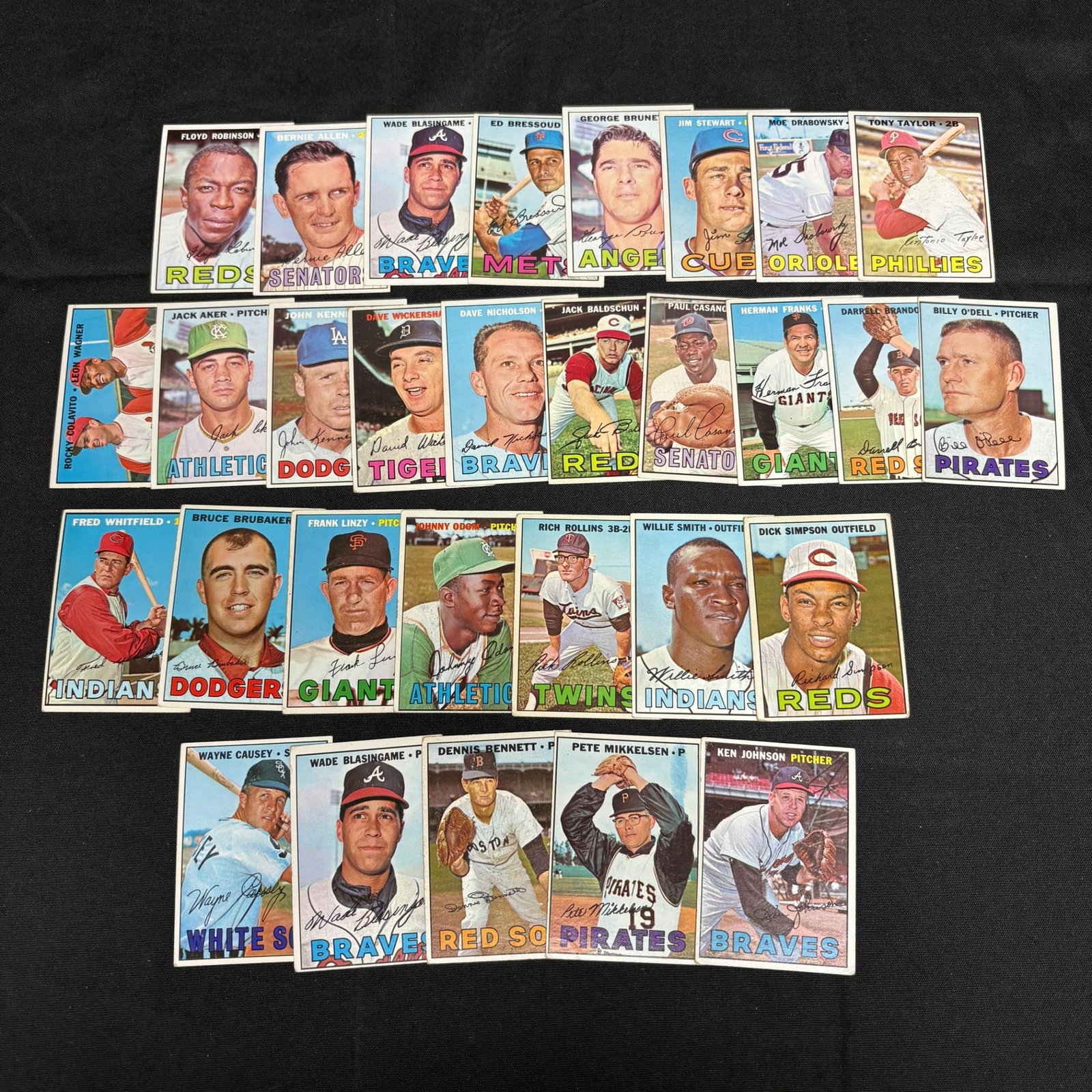 Lot of 1967 Topps Baseball Cards: All items are sold as is. Please look at pictures carefully to determine what you believe are the condition of each lot. By choosing which card to use to register to bid, you authorize us to use the c