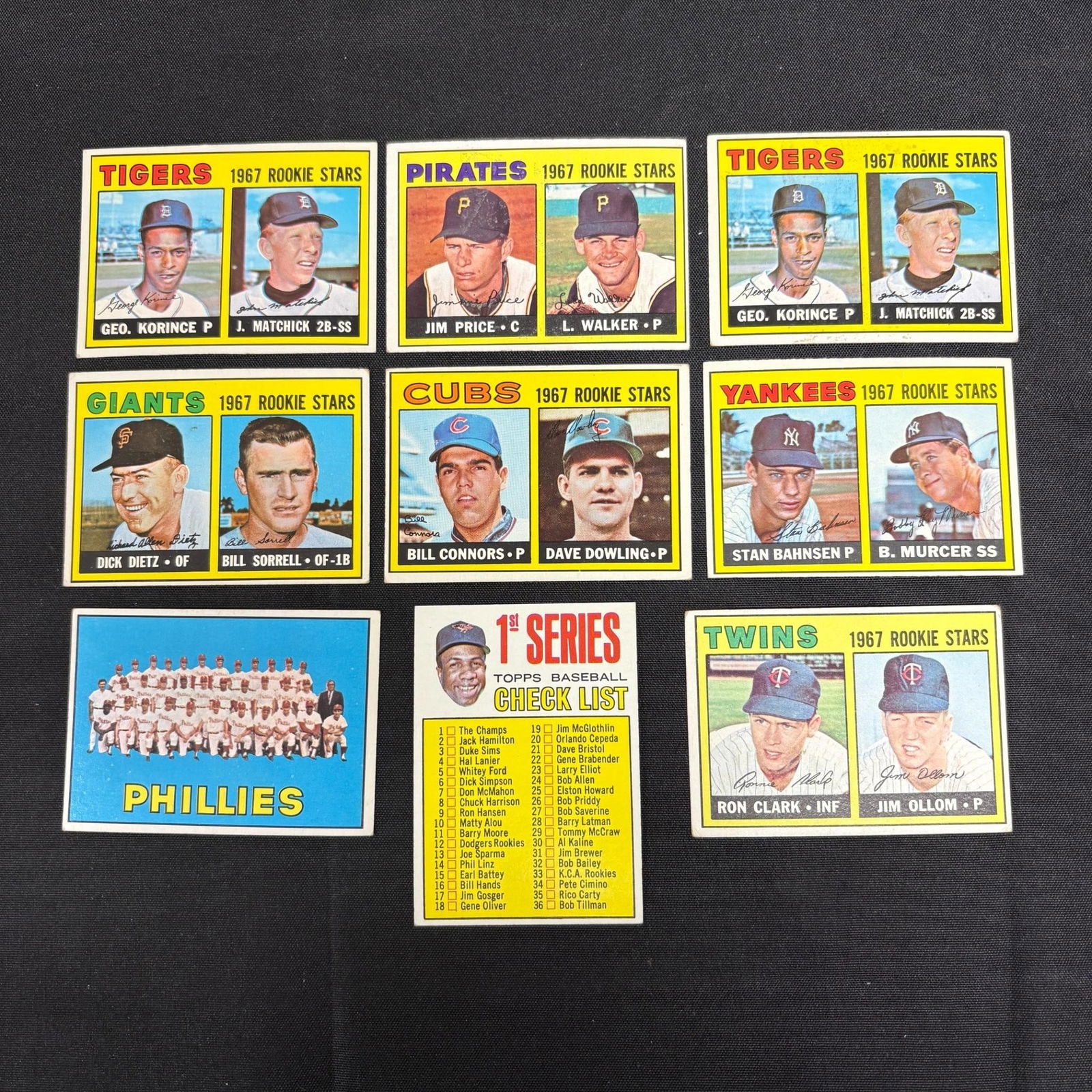 1967 Topps Rookie Stars, Checklist Baseball Cards (1 of 2)