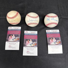 Boone, Romano, Berres Sig Baseballs, JSA COA