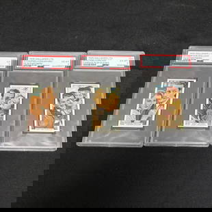 PSA Graded Film Related Vintage Tobacco Cards: 1935 Gallaher Film Partners Tobacco Cards, 1935 Gallaher Tobacco Card Famous Film Scenes. All items are sold as is. Please look at pictures carefully to determine what you believe are the condition of