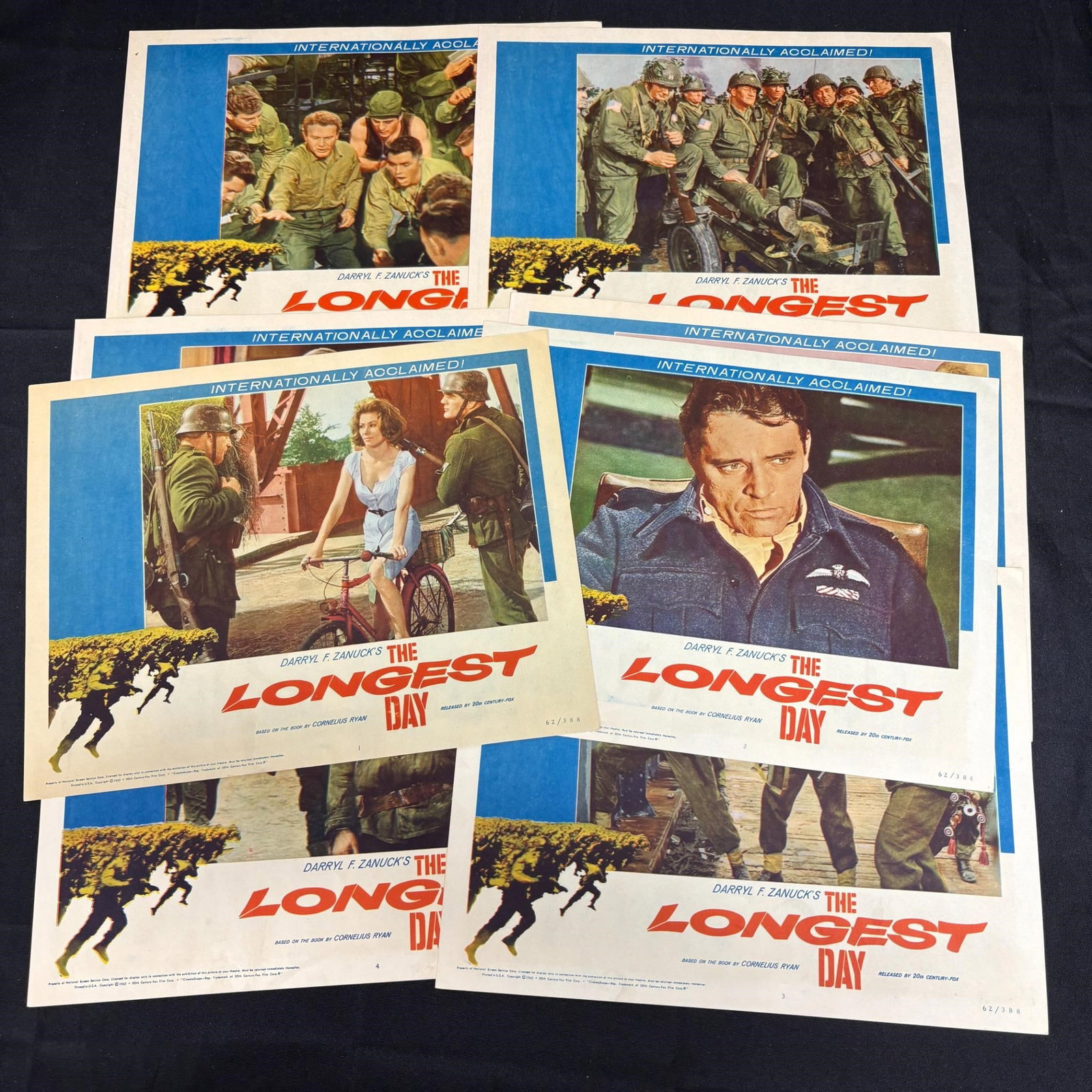 The Longest Day Original 1962 Lobby Cards set of 8 (1 of 3)