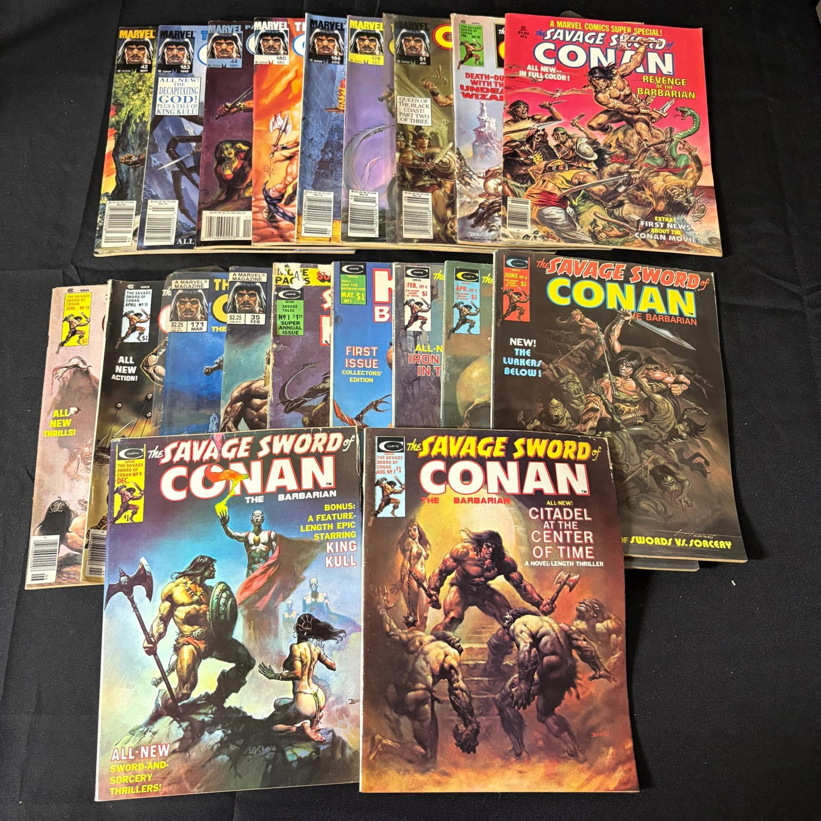 Savage Sword of Conan Magazines: All items are sold as is. Please look at pictures carefully to determine what you believe are the condition of each lot. By choosing which card to use to register to bid, you authorize us to use the c