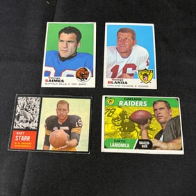 1960s Topps Football Cards, Bart Starr, Blanda +