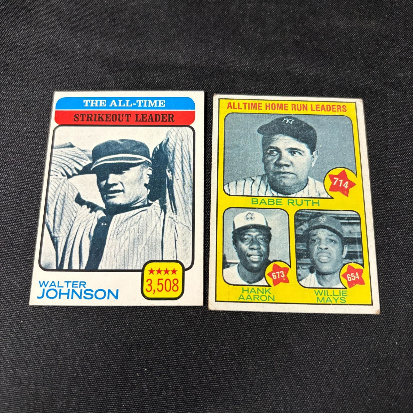 1973 Topps All Time HR Leaders, Ruth + (1 of 2)
