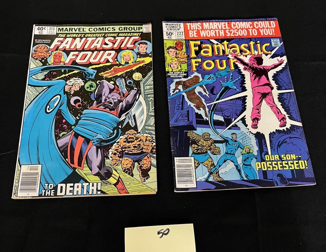 Fantastic Four 213 & 222 Mark Jeweler Variants: We offer in person or virtual previews of auction lots up until the day before the auction. All items are sold as is. Please look at pictures carefully to determine what you believe are the condition 