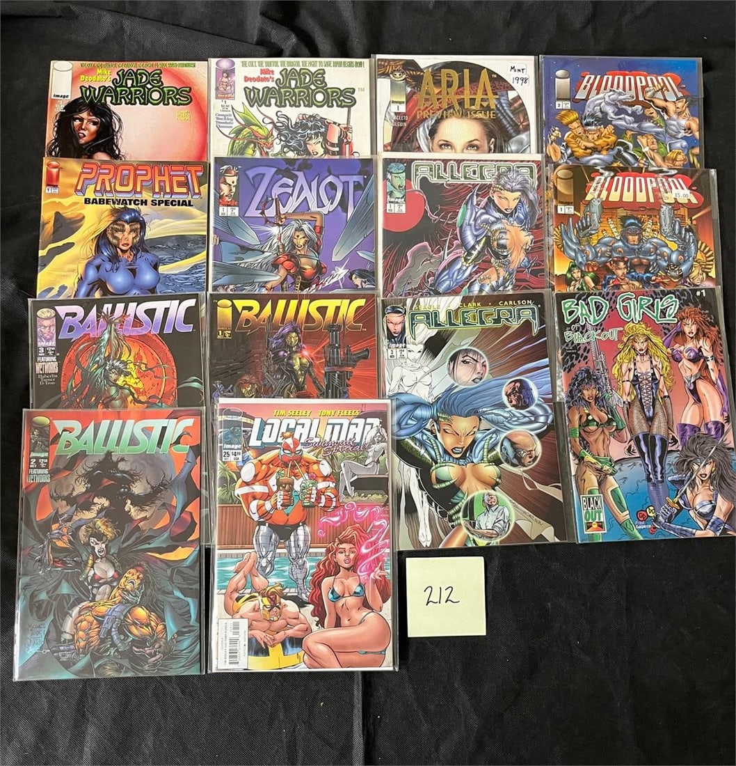 Bad girls, Jade Warriors, Ballistic + Image Comics: We offer in person or virtual previews of auction lots up until the day before the auction. All items are sold as is. Please look at pictures carefully to determine what you believe are the condition