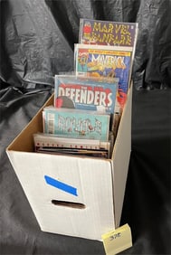 Short Box Filled With Marvel Comic Books