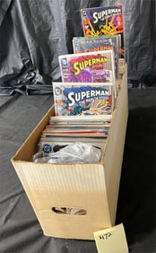 Comic Long Box of Superman DC Comic Books