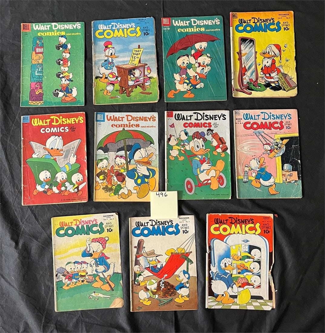 Golden Age Walt Disney's Comics & Stories Comics: We offer in person or virtual previews of auction lots up until the day before the auction. All items are sold as is. Please look at pictures carefully to determine what you believe are the condition 