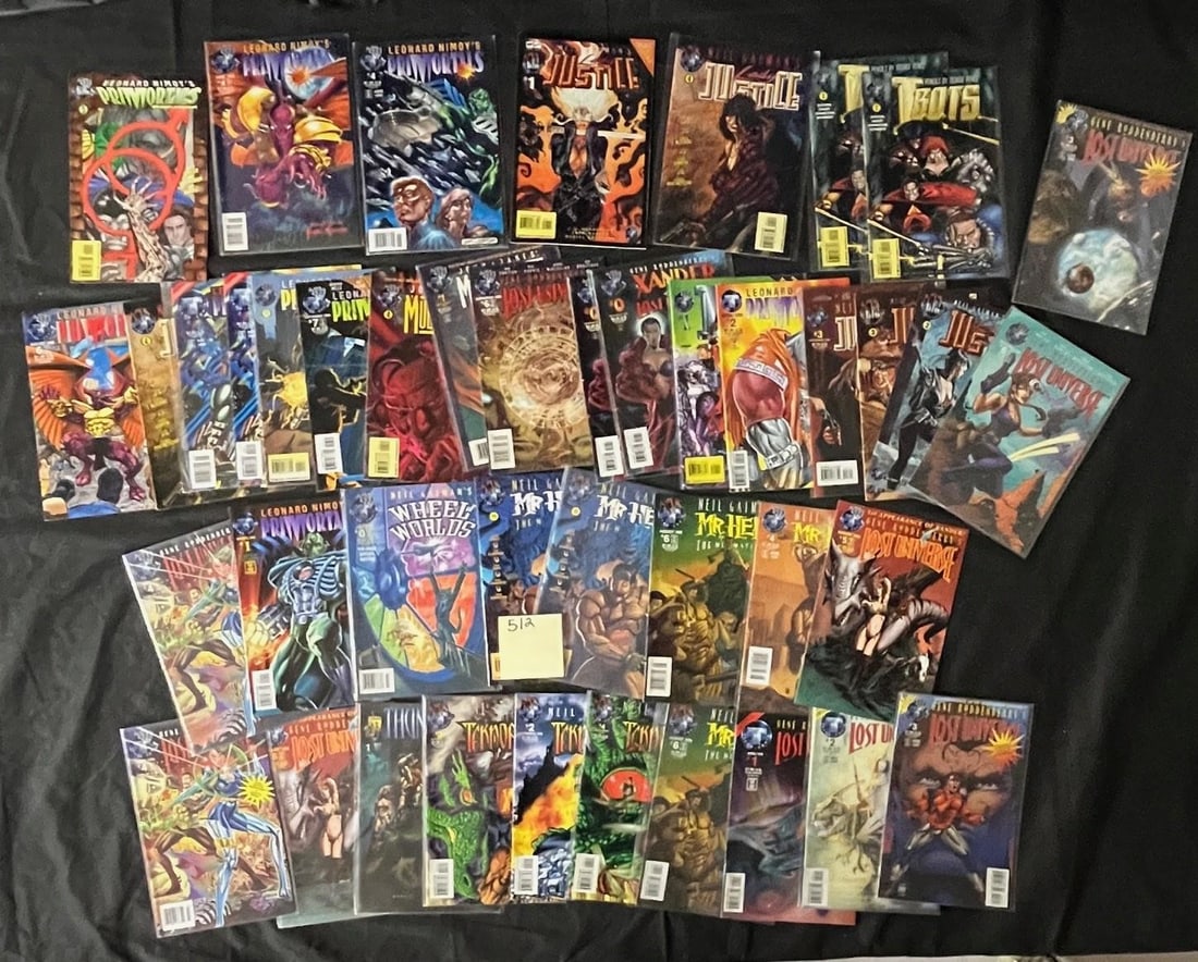Tekno Comix Lot w/ Neil Gaiman, Leonard Nimoy: We offer in person or virtual previews of auction lots up until the day before the auction. All items are sold as is. Please look at pictures carefully to determine what you believe are the condition