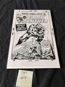 Jungle Action 13 Feat Black Panther B/W Print Page