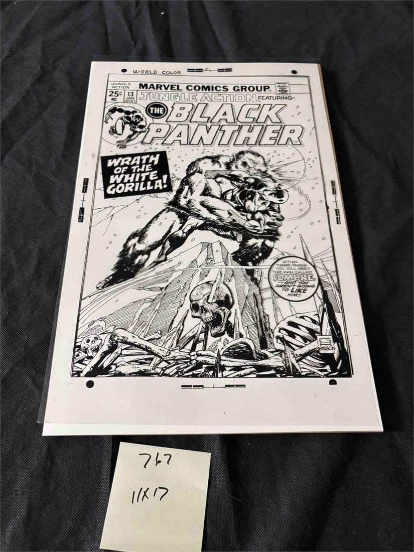 Jungle Action 13 Feat Black Panther B/W Print Page (1 of 2)